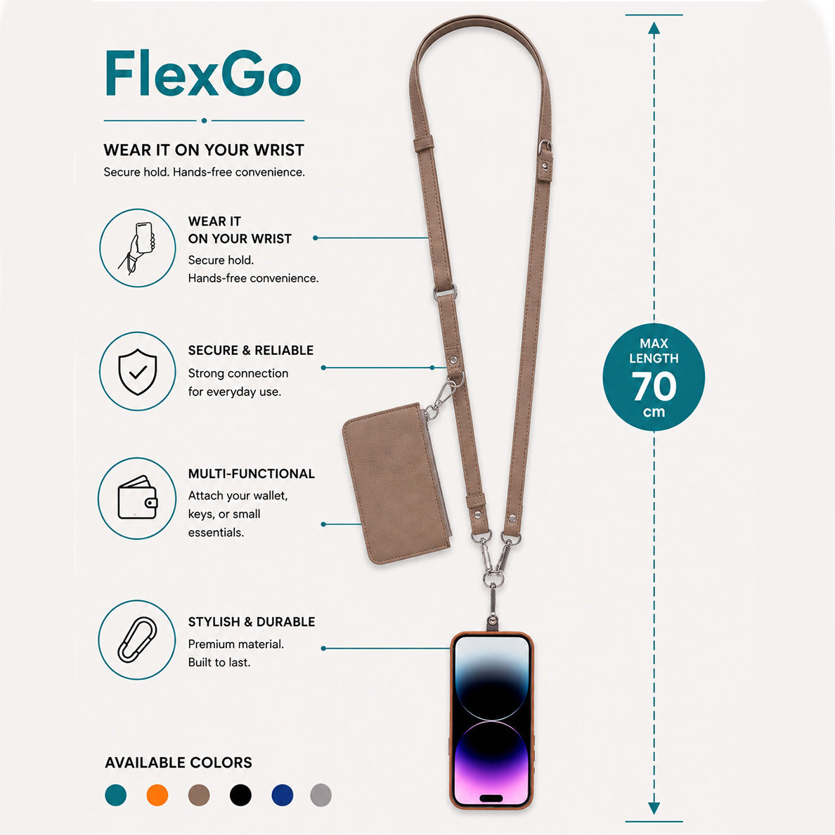 Léona Mink Taupe Telefon Askısı Ve Kartlıklı Cüzdan Seti