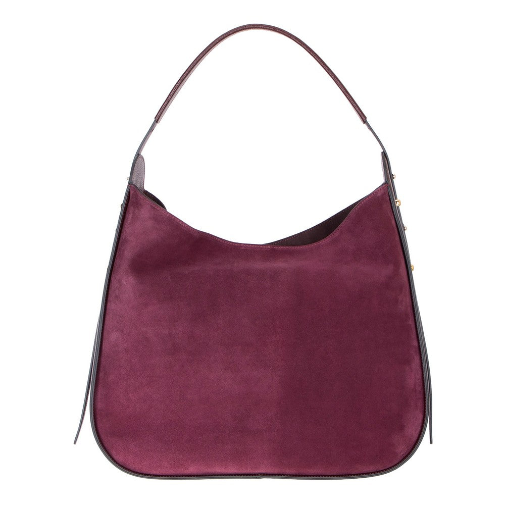 Bloominbag-Lunar Merlot Burgundy Süet Büzgülü Kadın Omuz çantası-1-Milagron.com