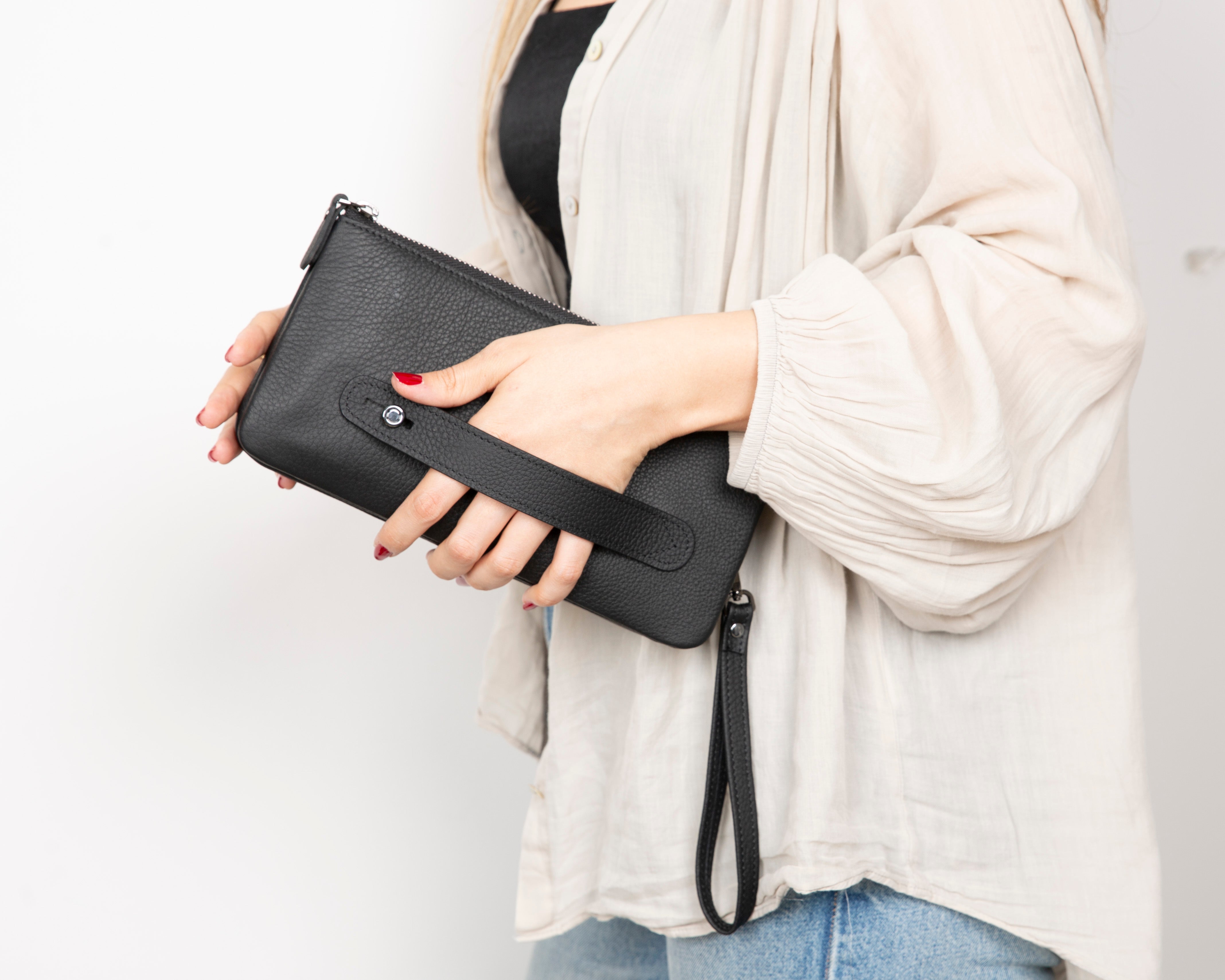 Bloominbag-Majeste Black Elegance Curated Deri Clutch Bag-4-Milagron.com