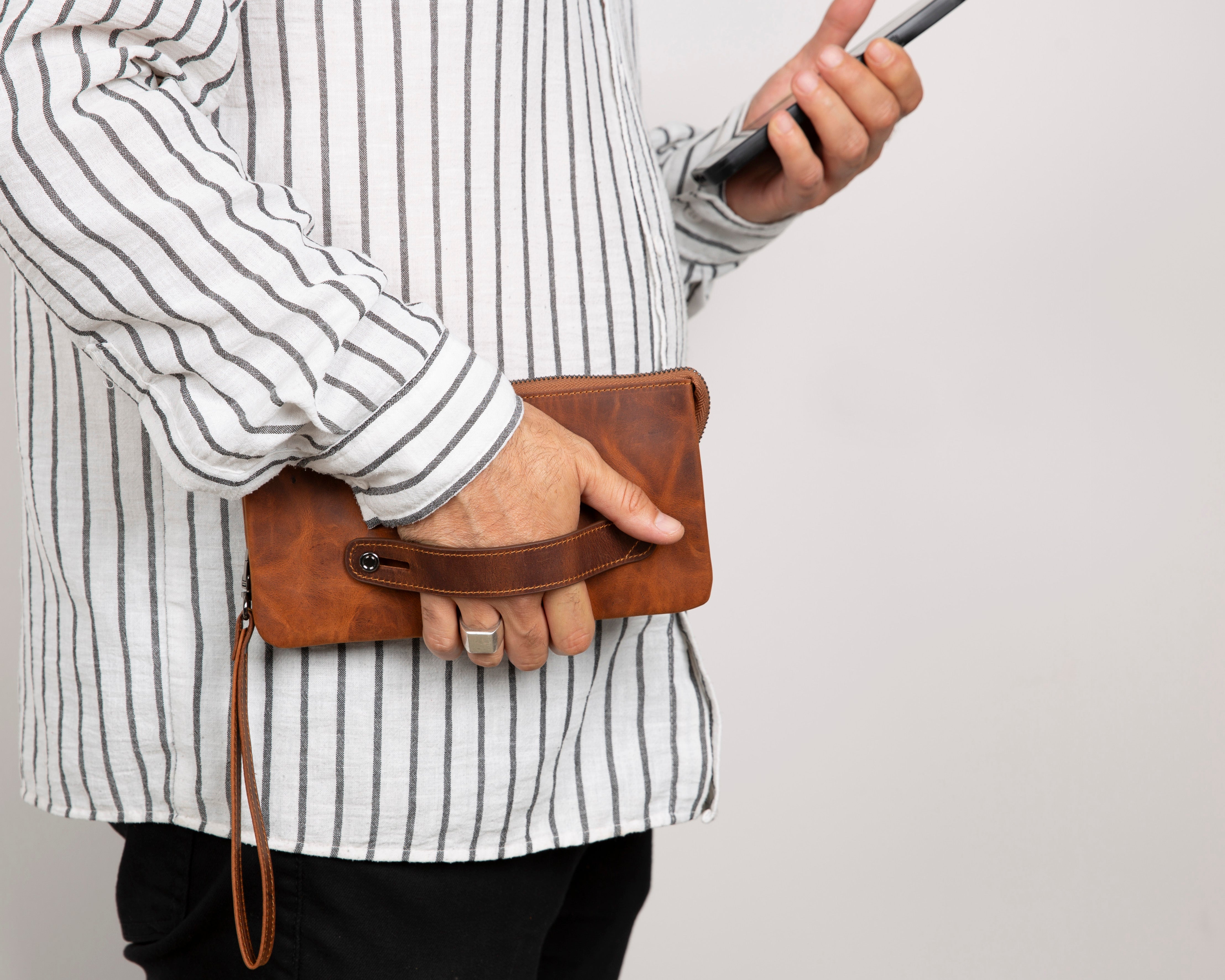 Bloominbag-Majeste Rust Brown Curated Deri Clutch Bag-5-Milagron.com