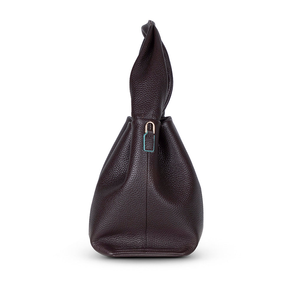 Bloominbag-Marella Soft City Espresso Brown Leather Shoulder Bag / Deri Omuz Çantası-3-Milagron.com