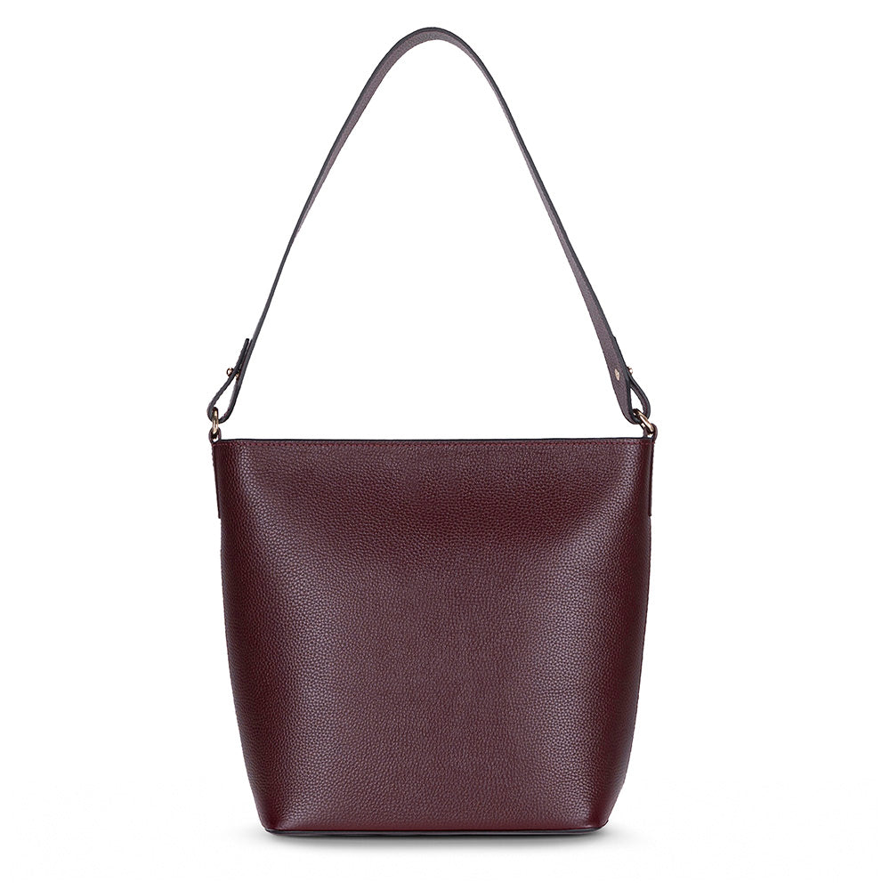 Bloominbag-Milano Zip Tote – Oxblood Burgundy Hakiki Deri Askılı Kadın Omuz çantası-Omuz Çantası-1-Milagron.com