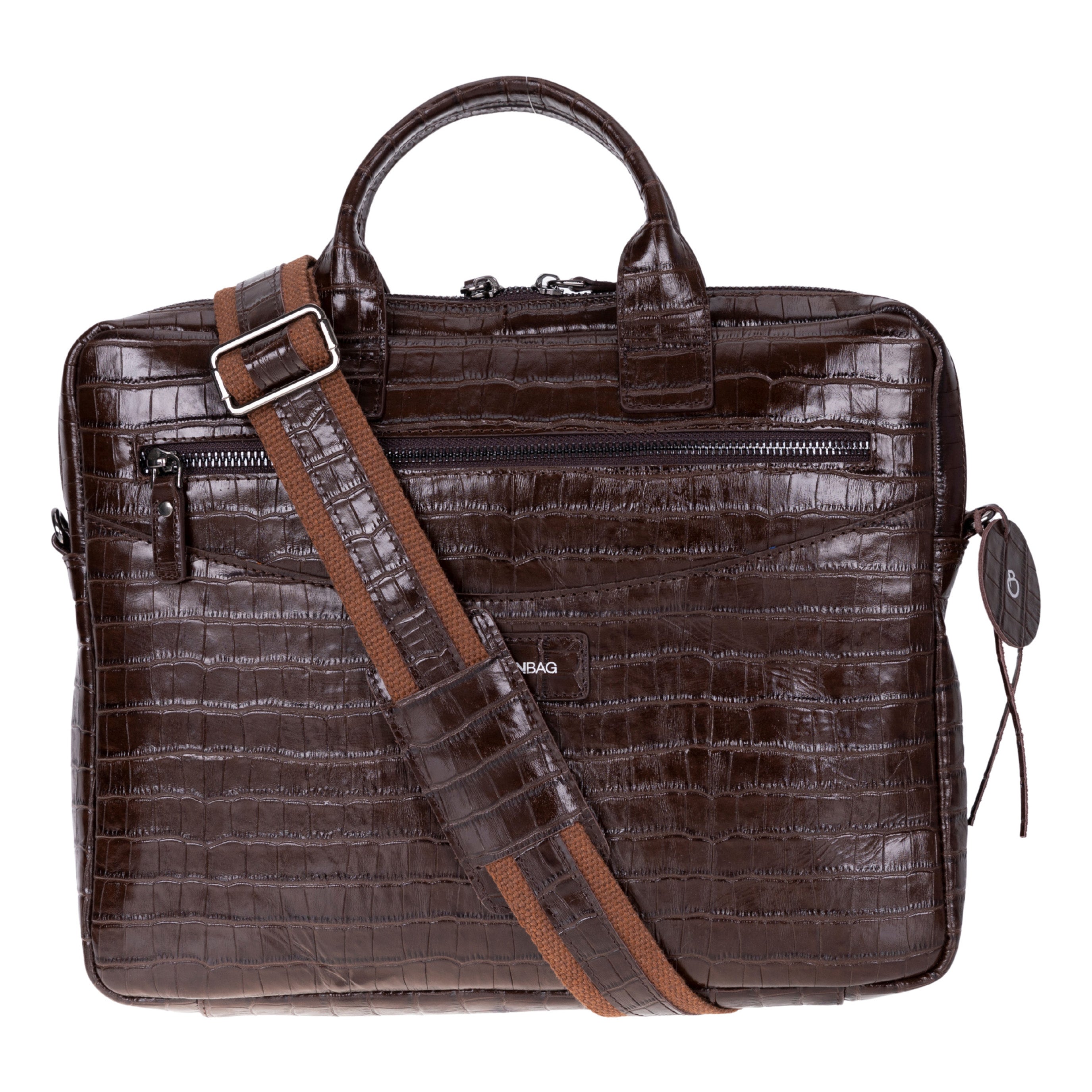 Mocha Croco Hakiki Deri 15-16 Inç Macbook/Laptop Çantası