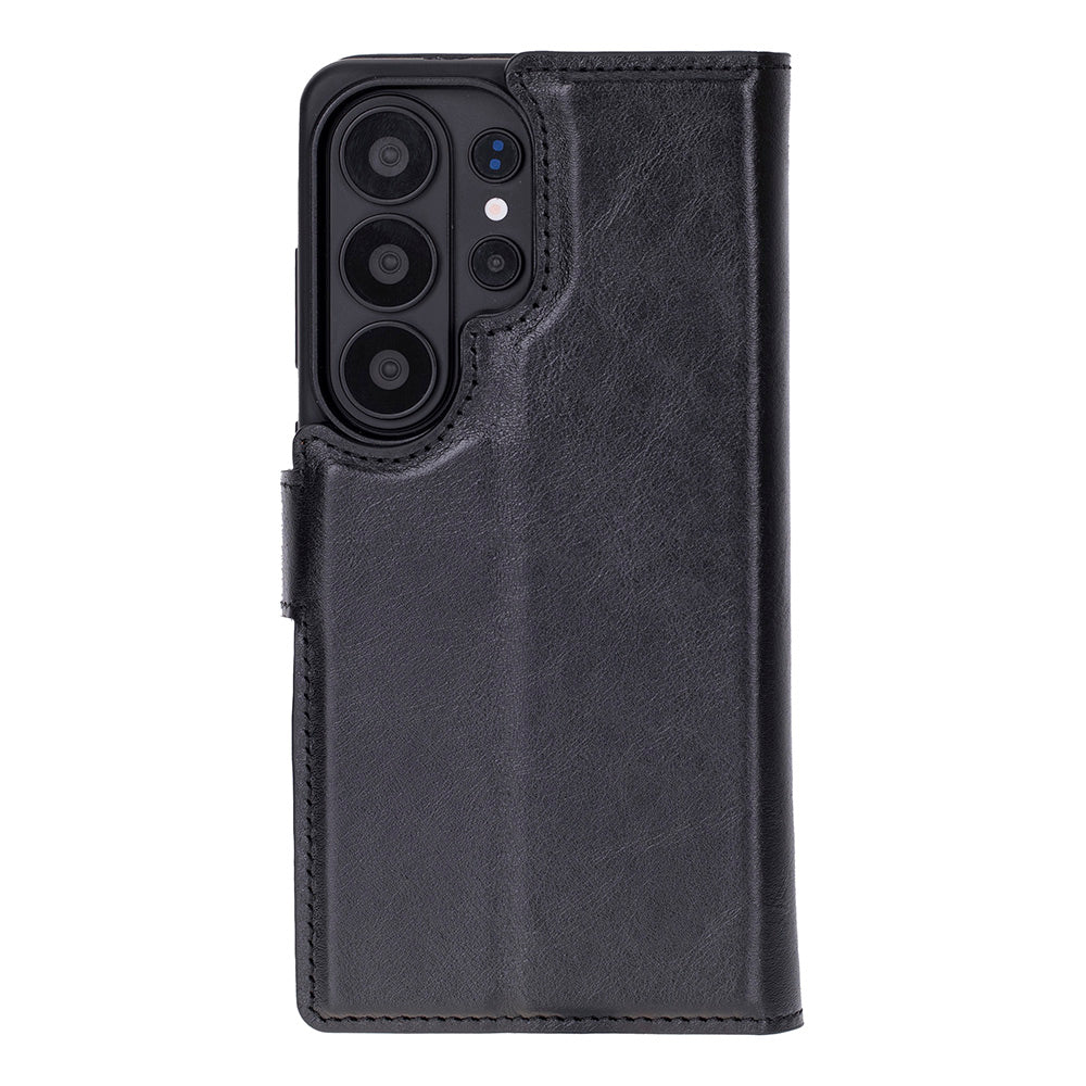 Monte Noir Black Samsung Galaxy S26 Ultra (6.9") Hakiki Deri Çıkarılabilir Cüzdanlı Telefon Kılıfı