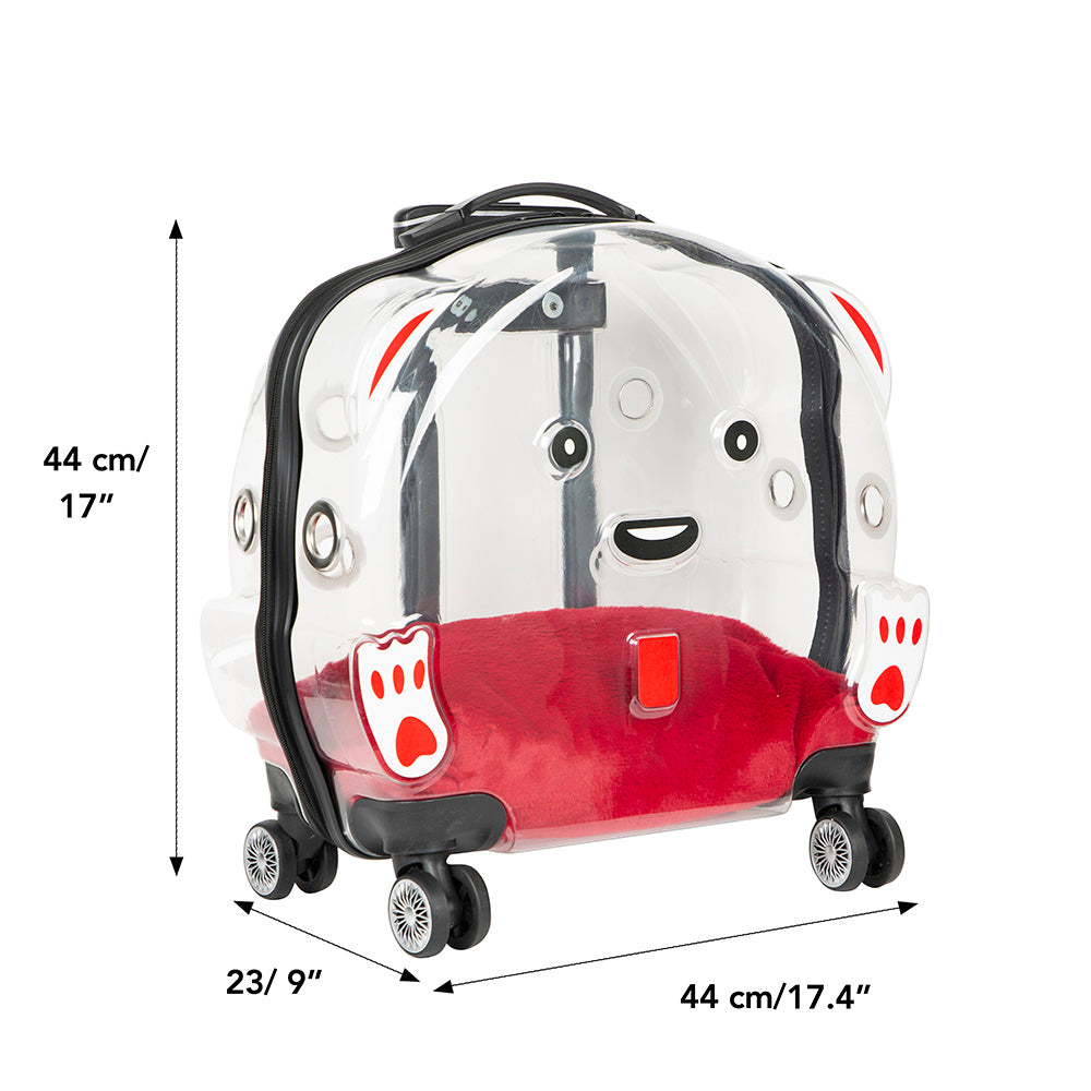 Pawbuddy Clear Companion – Şeffaf Tekerlekli Evcil Hayvan Taşıma Çantası