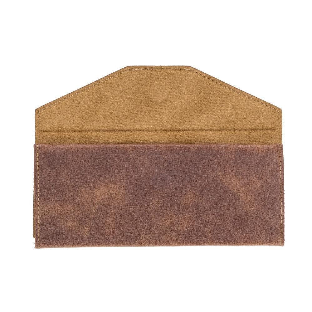 Prisma Espresso Brown Deri Gözlük Kılıfı – Mıknatıslı Üçgen Tasarım