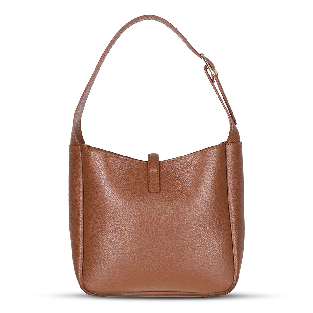 Bloominbag-Ravello Cimbrone Camel Tan Leather Shoulder Bag / Deri Omuz Çantası-2-Milagron.com