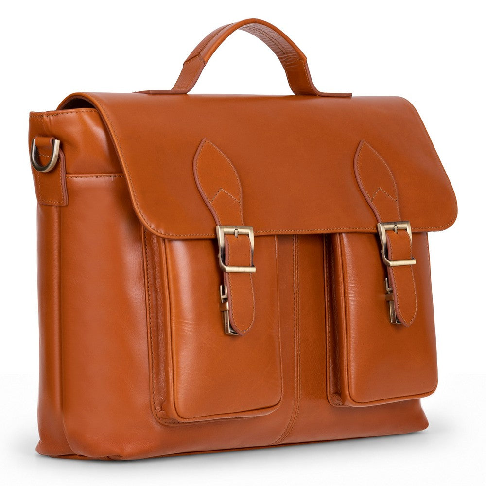 Rivoli Cognac Tan Hakiki Deri 13–14 Inç Laptop Ve Evrak Çantası