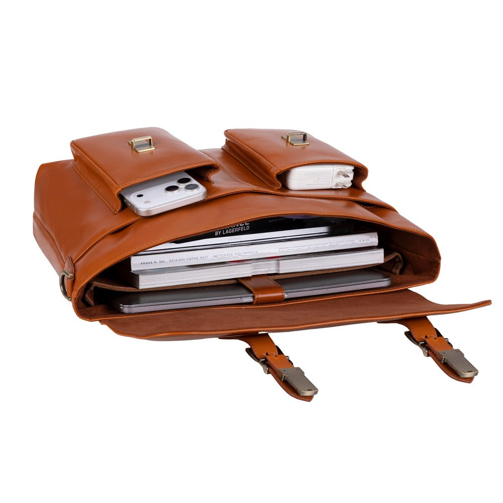 Rivoli Cognac Tan Hakiki Deri 15–16 Inç Laptop Ve Evrak Çantası