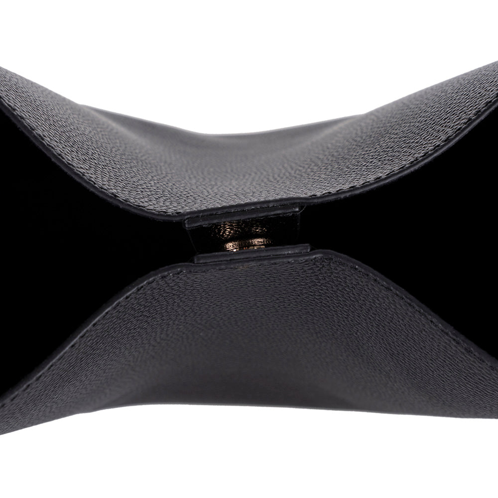 Bloominbag-Siena Minimal Tote – Onyx Black Hakiki Deri Geniş Askılı Kadın Omuz çantası-Omuz Çantası-5-Milagron.com