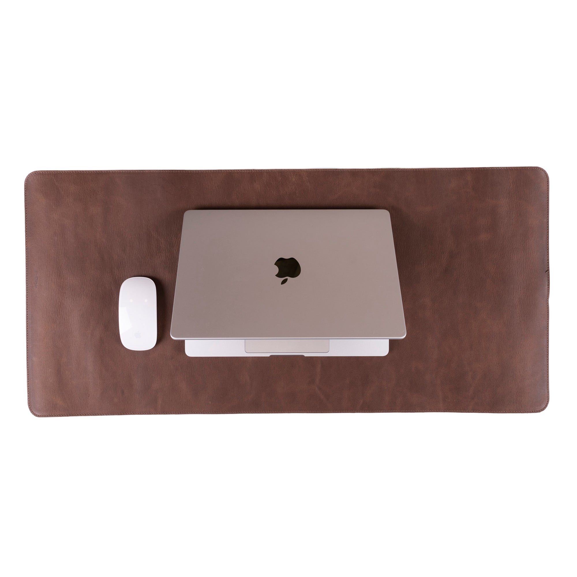 Still & Silent–Saddle Brown Large Gerçek Deri Desk Mat Macbook Altlığı(91X48Cm)