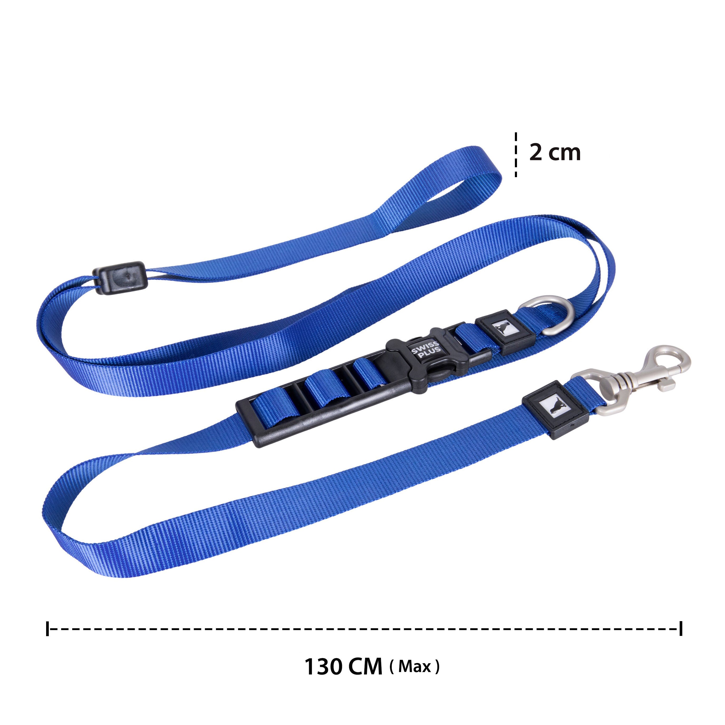 Swissplus Urban Paws Deep Ocean Blue Hands-Free Ayarlanabilir Köpek Kordonu – 20Mm