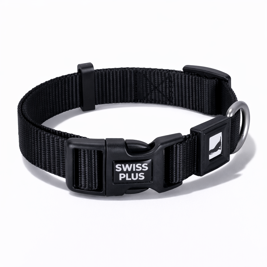 Swissplus Urban Paws Köpek Tasması – Noir Black | Ayarlanabilir, Dayanıklı, Hafif-15Mm