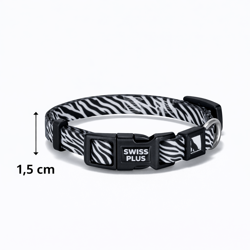 Swissplus Urban Paws Zebra Noir Recycled Köpek Tasması - 15 Mm