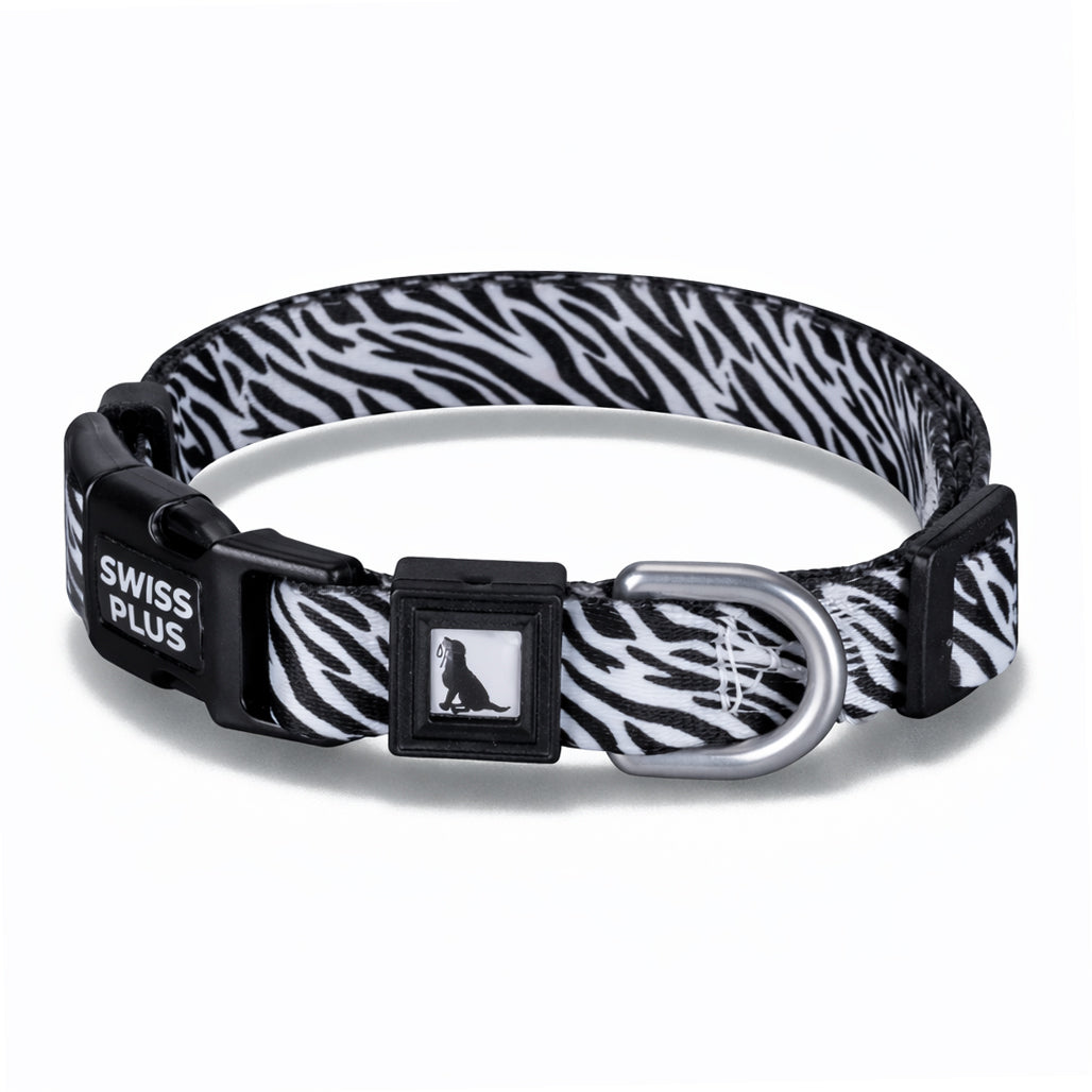 Swissplus Urban Paws Zebra Noir Recycled Köpek Tasması - 25 Mm