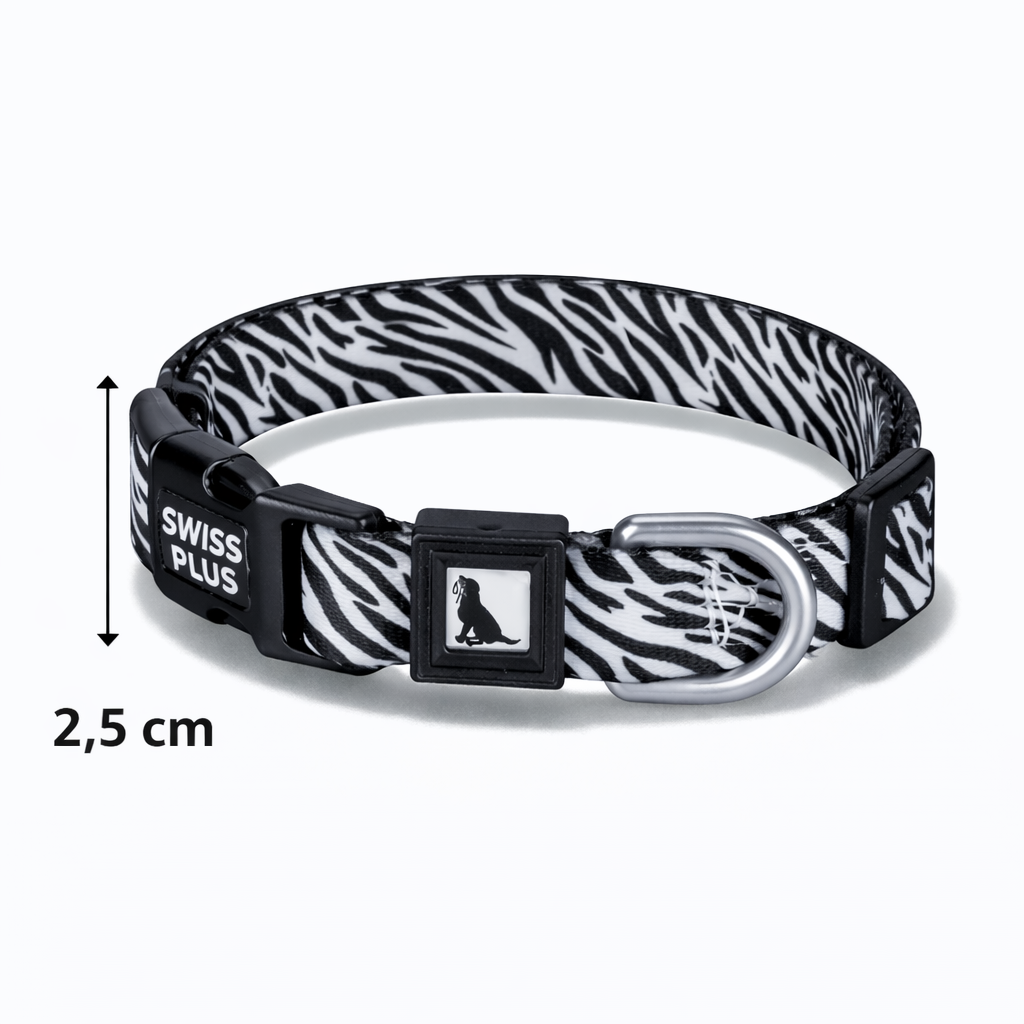 Swissplus Urban Paws Zebra Noir Recycled Köpek Tasması - 25 Mm