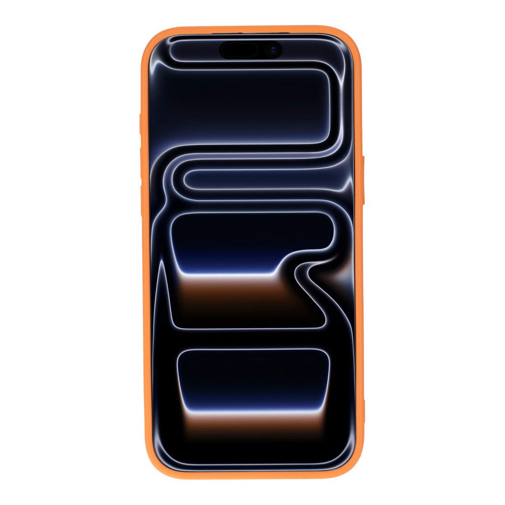 Tiara Orange Crystal Heart Iphone 17 Pro Max Taşlı Telefon Kılıfı