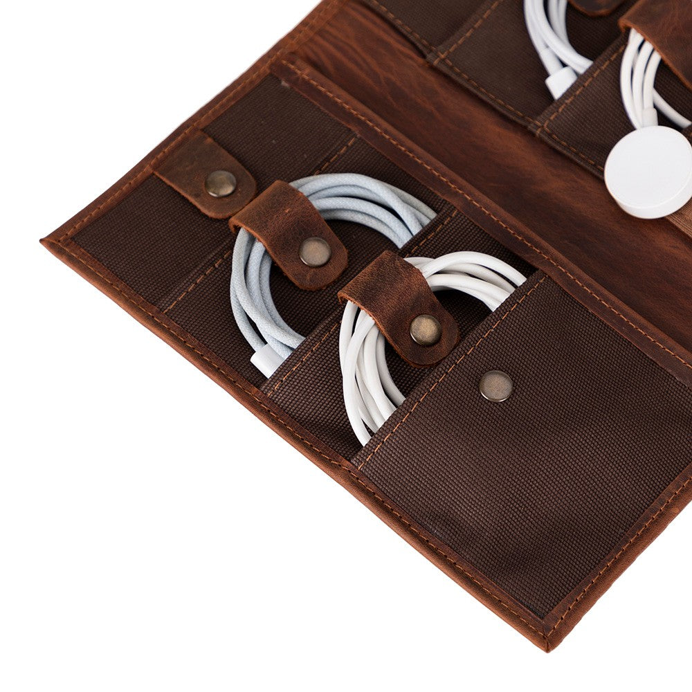 Bloominbag-Torino Tech Roll Saddle Cognac Hakiki Deri Kablo & şarj Düzenleyici-4-Milagron.com
