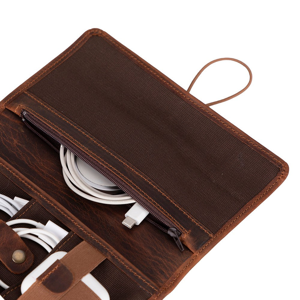 Bloominbag-Torino Tech Roll Saddle Cognac Hakiki Deri Kablo & şarj Düzenleyici-5-Milagron.com