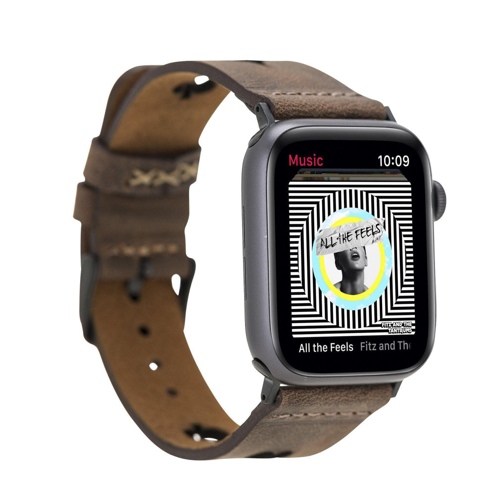 Valais Espresso Brown Leather Apple Watch Kordon-44/45/46/49Mm