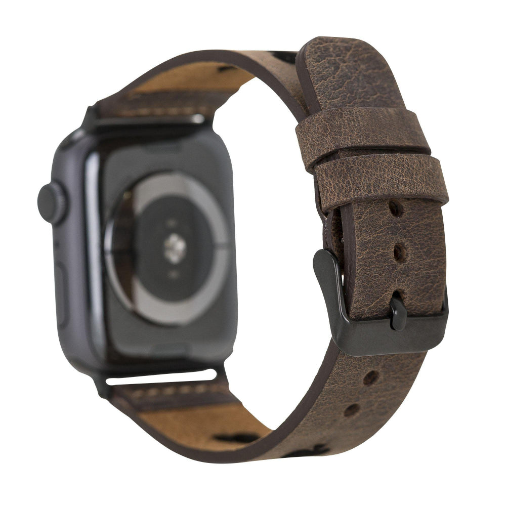 Valais Espresso Brown Leather Apple Watch Kordon-44/45/46/49Mm