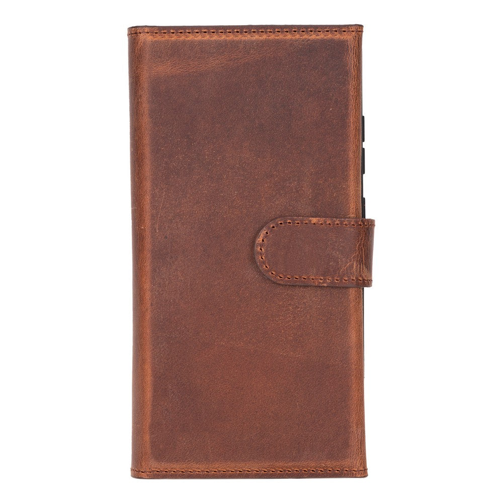 Valeno Heritage Saddle Deri Wallet Case Samsung Galaxy S25 Ultra (6.9") | Manyetik Ayrılabilir Cüzdanlı Telefon Kılıfı