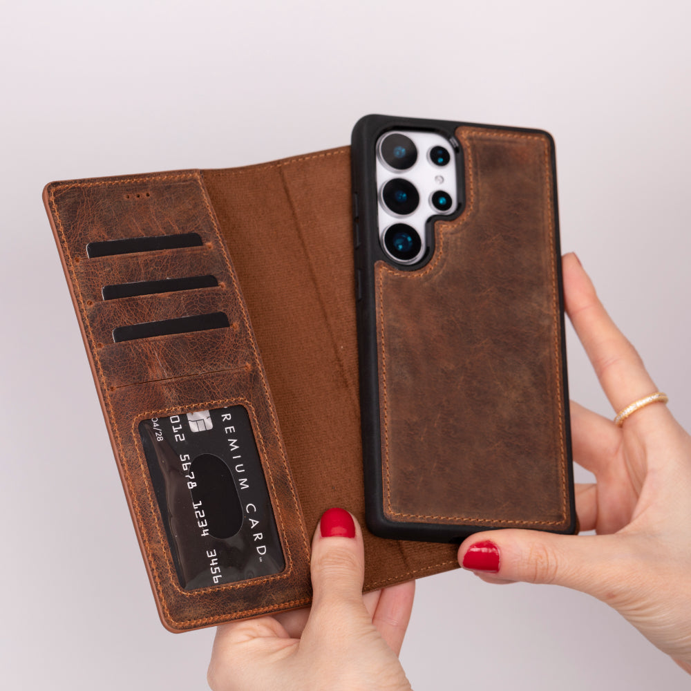 Valeno Saddle Heritage Deri Samsung Galaxy S25 Ultra(6.9”) Manyetik Ayrılabilir Cüzdanlı Telefon Kılıfı
