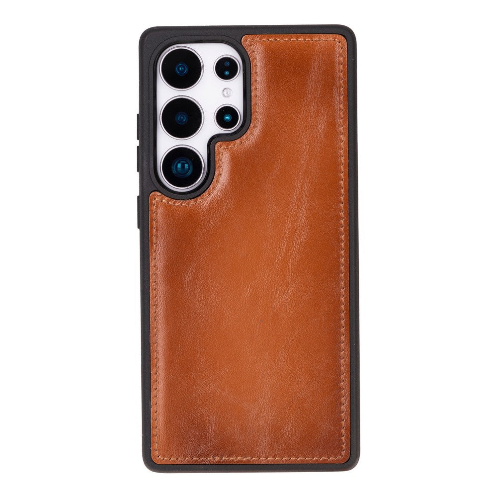 Valeno Siena Tan Deri Wallet Case Samsung Galaxy S25 Ultra (6.9") | Manyetik Ayrılabilir Cüzdanlı Telefon Kılıfı