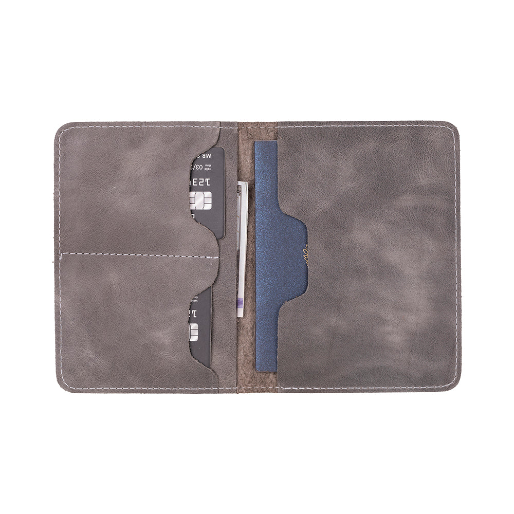 Bloominbag-Viaggio Voyager Gray Chic Deri Pasaport Ve Kart Kılıfı-3-Milagron.com