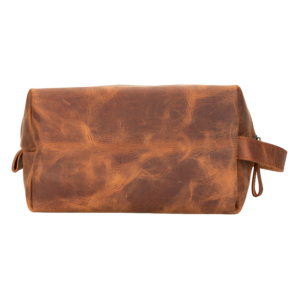 Voyage Burnt Orange Hakiki Deri Dopp Kit – X Large