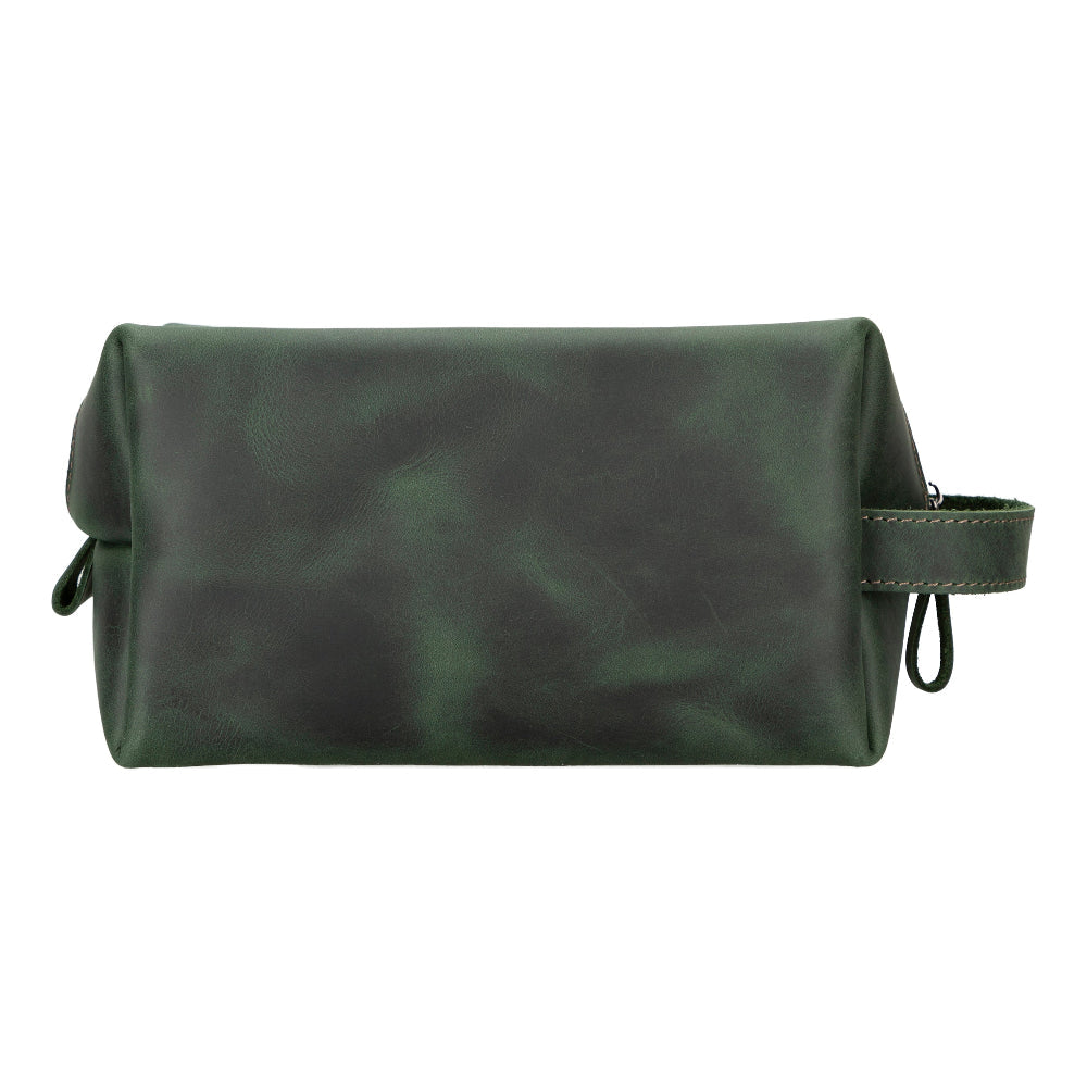 Voyage Cypress Green Hakiki Deri Dopp Kit – X Large