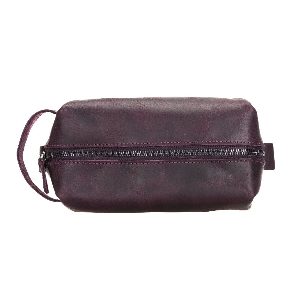 Voyage Dusty Plum Hakiki Deri Dopp Kit – X Large