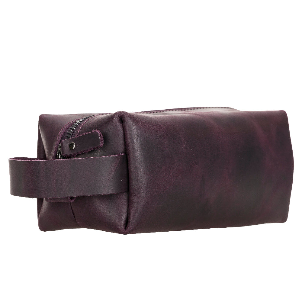 Voyage Dusty Plum Hakiki Deri Dopp Kit – X Large