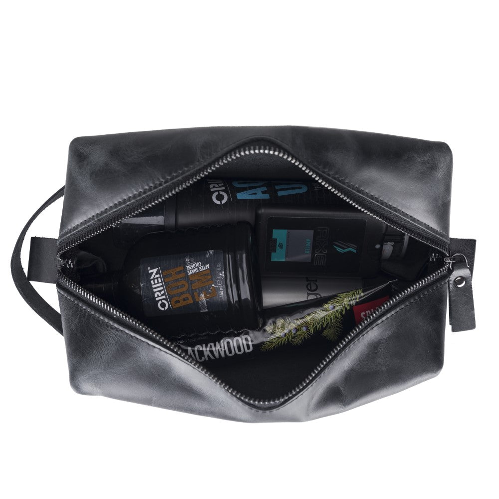 Voyage Marine Blue Hakiki Deri Dopp Kit – X Large