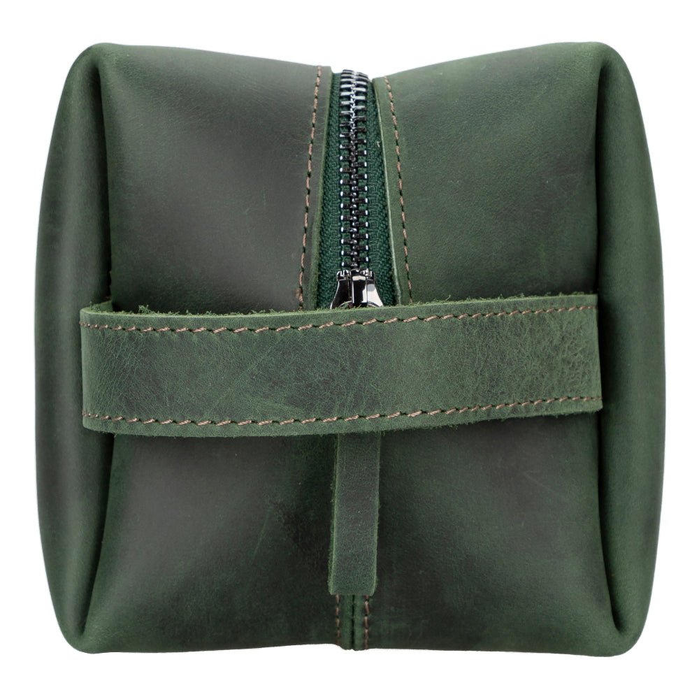 Voyage Olive Hakiki Deri Dopp Kit – Large