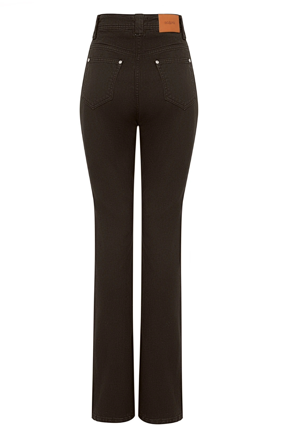 Bo&Po-Gaia Flare Jeans Brown-Kot Pantolon-3-Milagron.com
