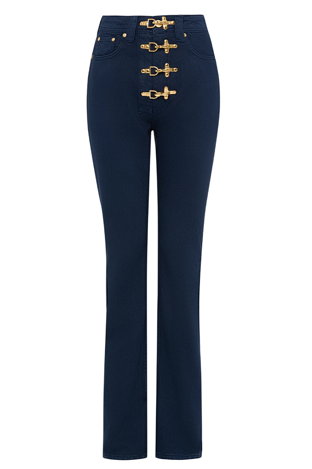 Bo&Po-Gaia Flare Jeans Parliament Blue - Gold-Kot Pantolon-1-Milagron.com