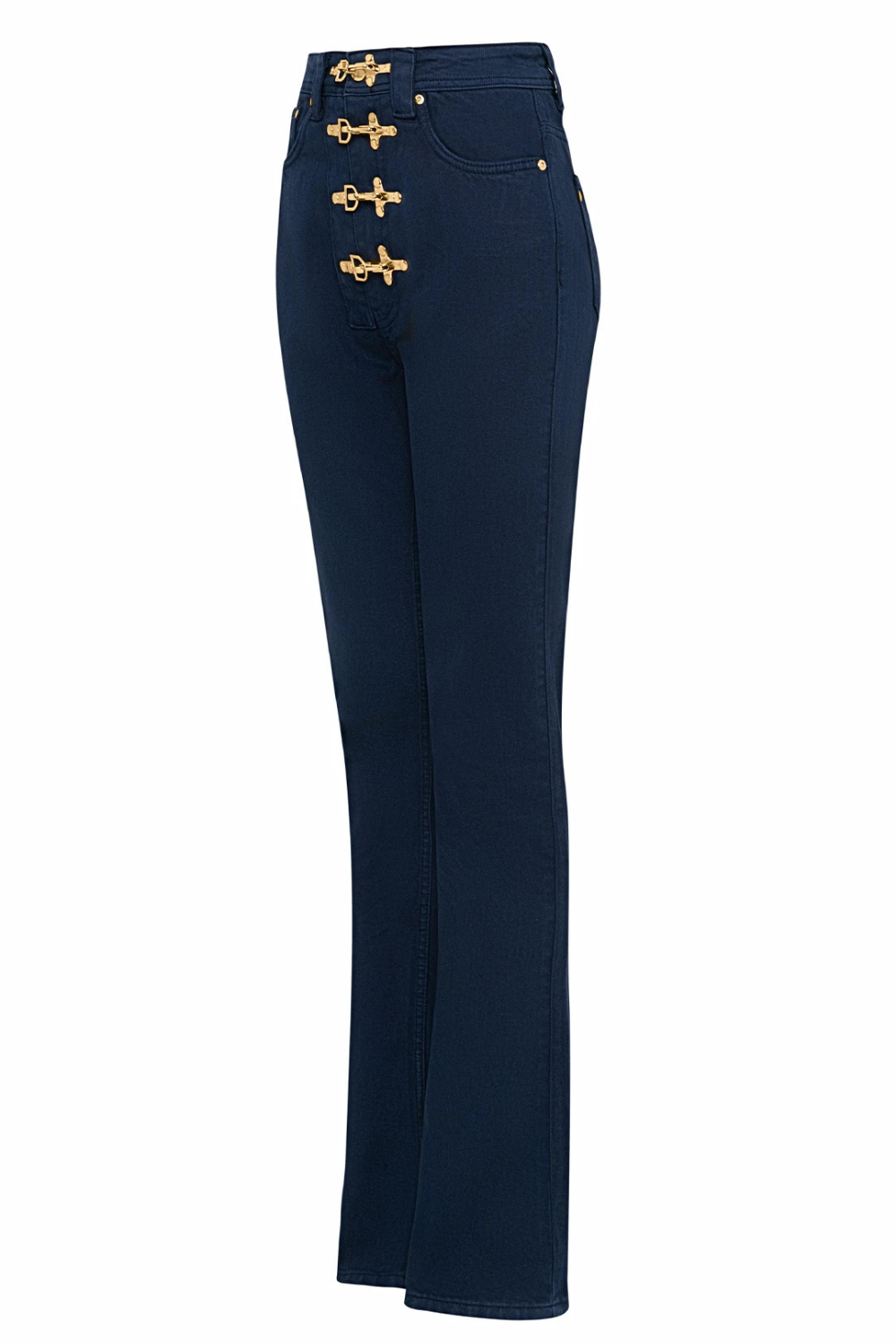 Bo&Po-Gaia Flare Jeans Parliament Blue - Gold-Kot Pantolon-2-Milagron.com