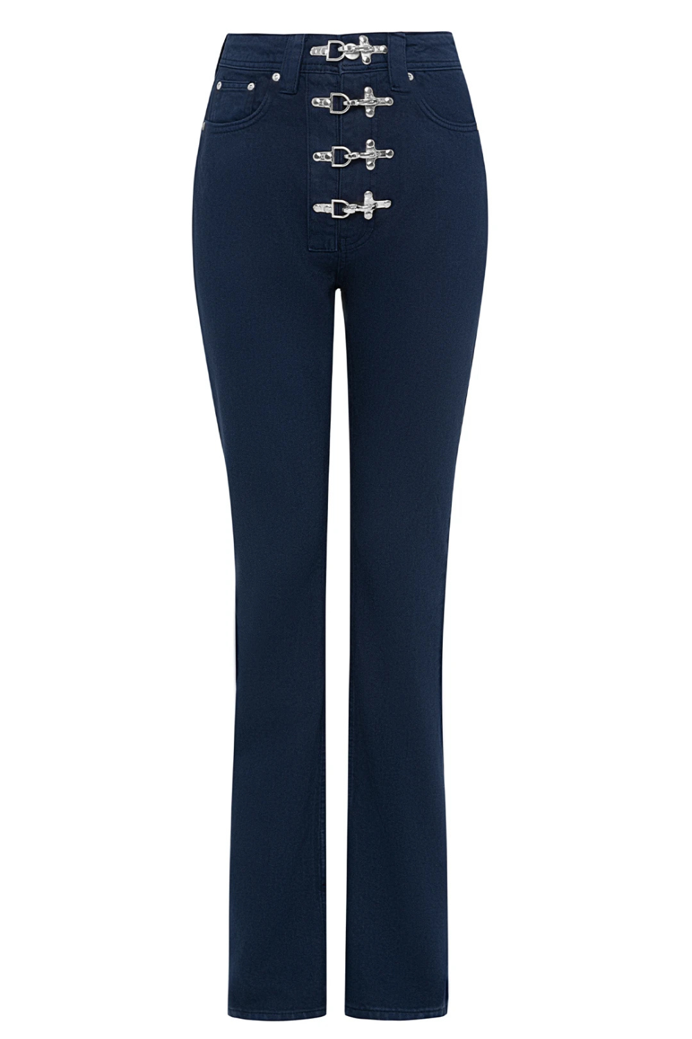 Bo&Po-Gaia Flare Jeans Parliament Blue - Silver-Kot Pantolon-1-Milagron.com