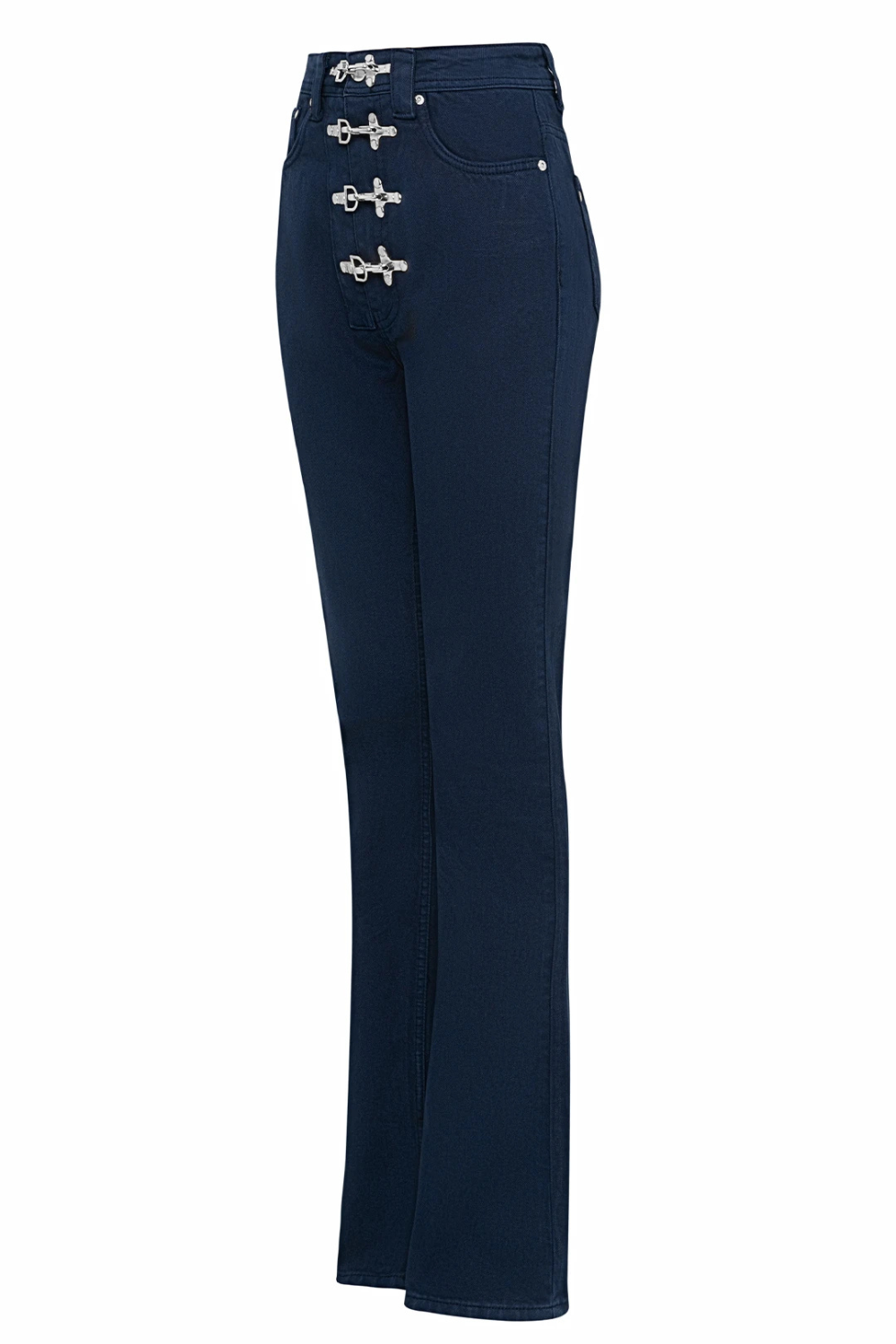 Bo&Po-Gaia Flare Jeans Parliament Blue - Silver-Kot Pantolon-2-Milagron.com