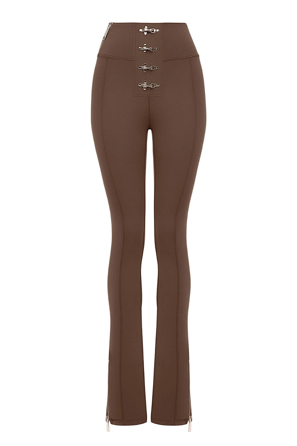 Bo&Po-Gaia Flare Leggings Brown-Top-2-Milagron.com