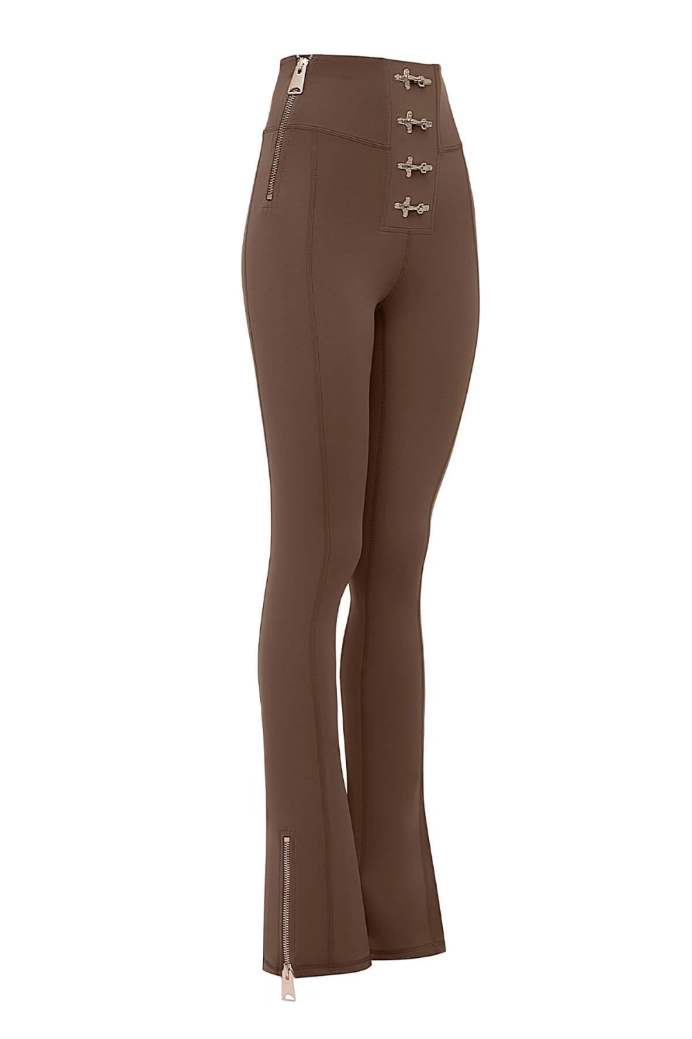 Bo&Po-Gaia Flare Leggings Brown-Top-4-Milagron.com