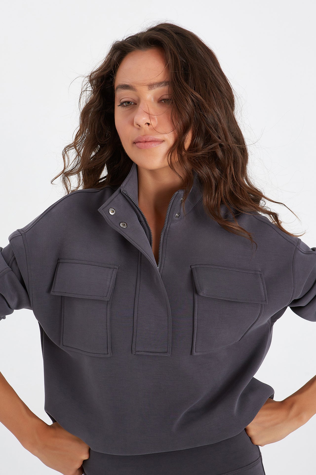 Boboist-Boboist Abby Sweatshirt Abby Dik Yaka Sweatshirt-Sweatshirt-1-Milagron.com