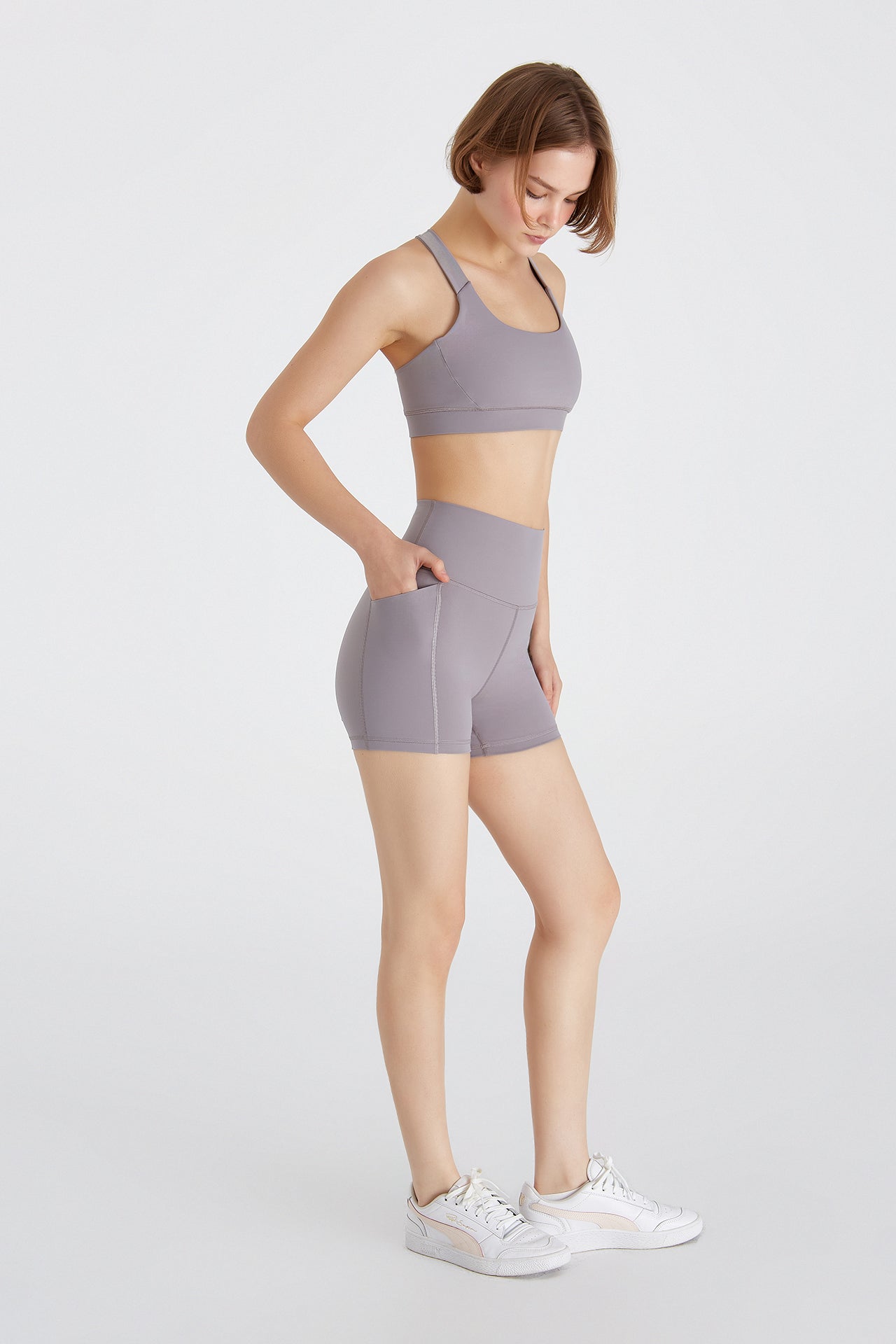 Boboist-Helen Cepli şort Tayt Helen Yüksel Bel 11 Cm Cepli Şort Tayt-Tayt-1-Milagron.com