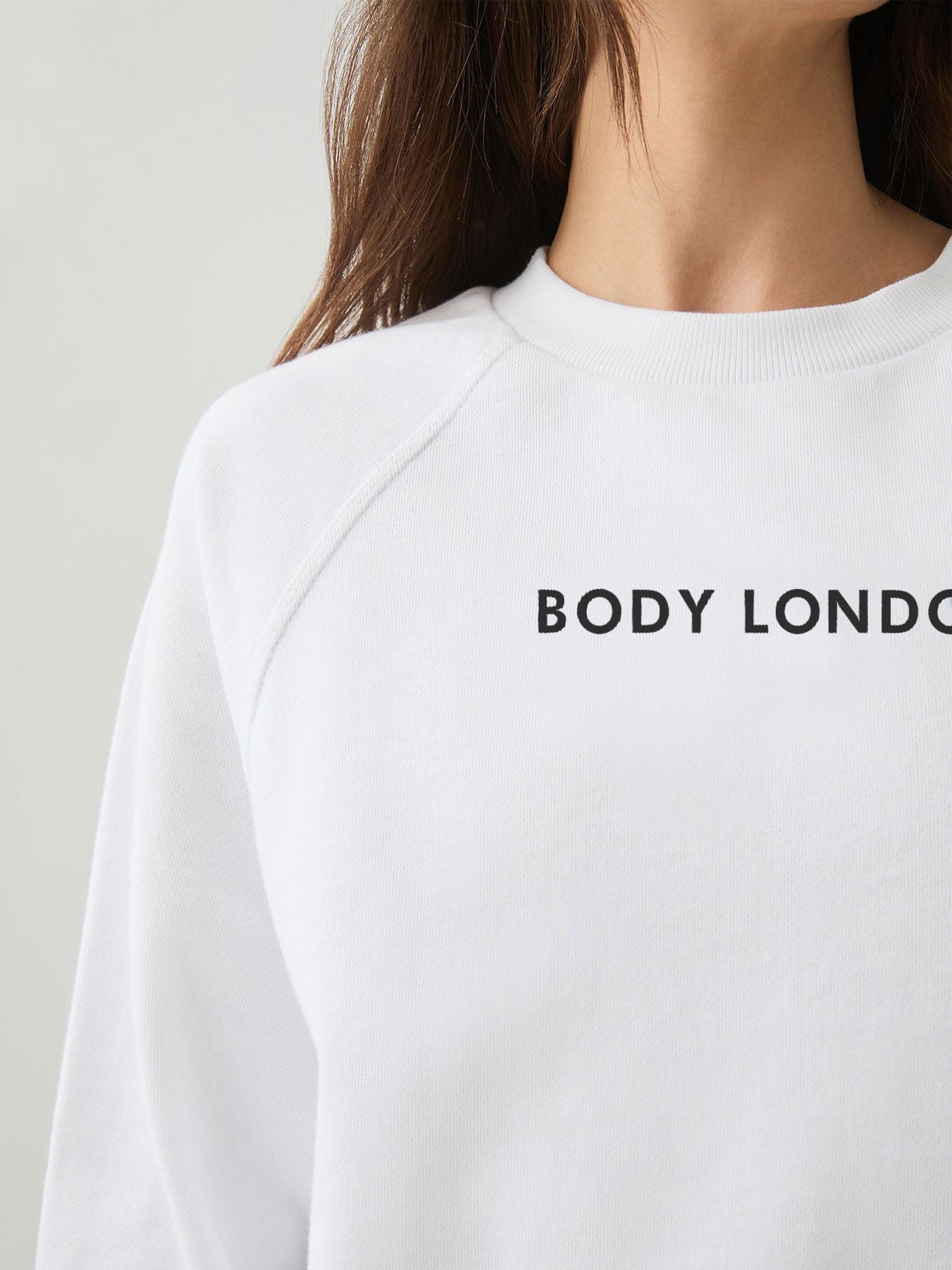 Body London-Body London Pamuklu Normal Kalıp Oversize Günlük Beyaz Sweatshirt-Sweatshirts & Hoodies-2-Milagron.com