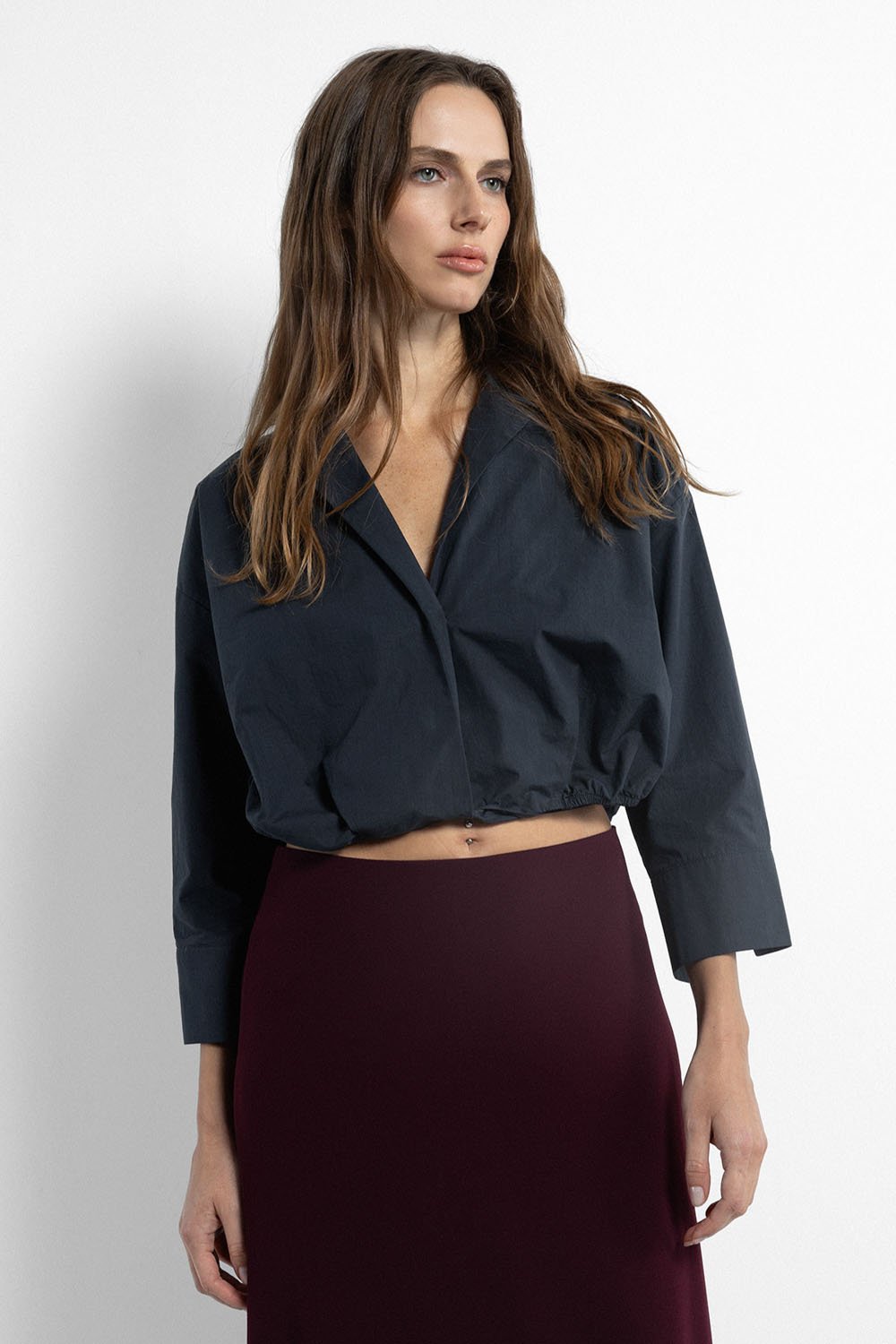 Boneqa Barcelona-Belden Bağlı Crop Gömlek-Gömlek-1-Milagron.com