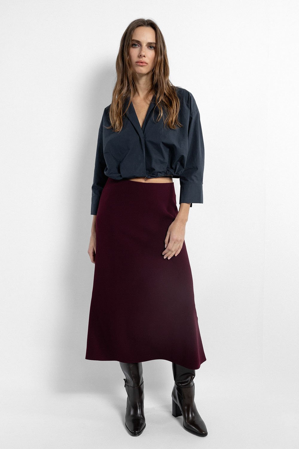 Boneqa Barcelona-Belden Bağlı Crop Gömlek-Gömlek-2-Milagron.com