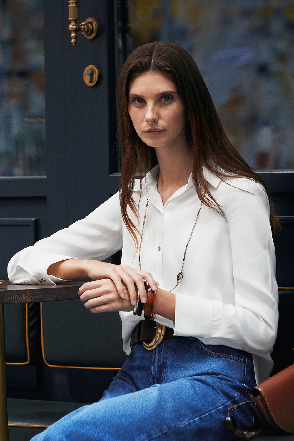 Boneqa Barcelona-Beyaz Saten Smart Casual Gömlek-Gömlek-4-Milagron.com