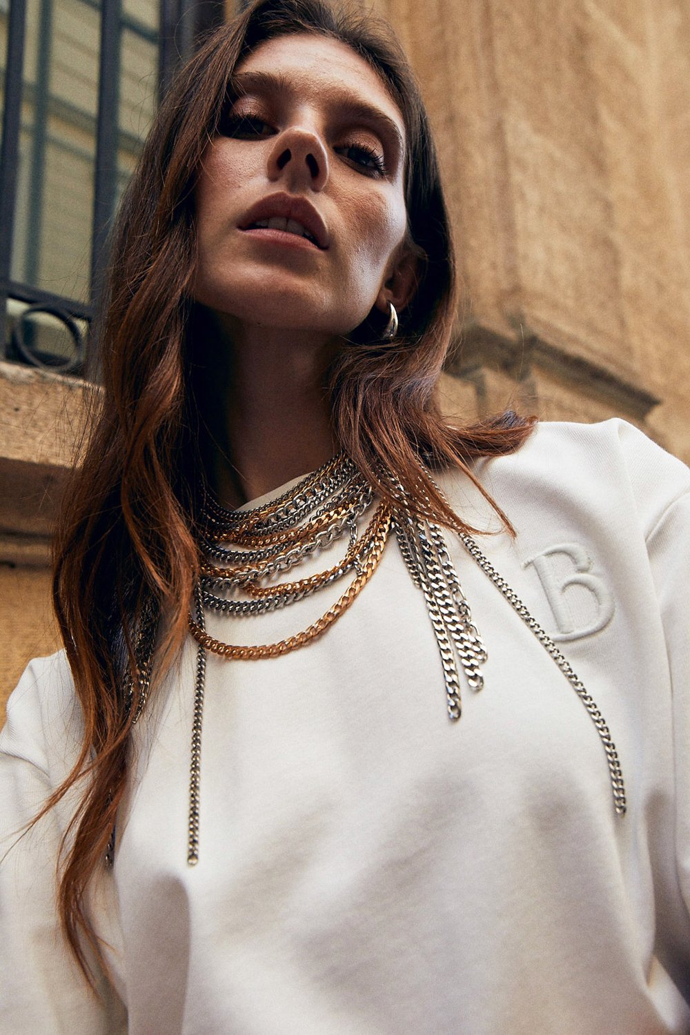 Boneqa Barcelona-Boneqa Logolu Beyaz Tişört-T-Shirts-4-Milagron.com