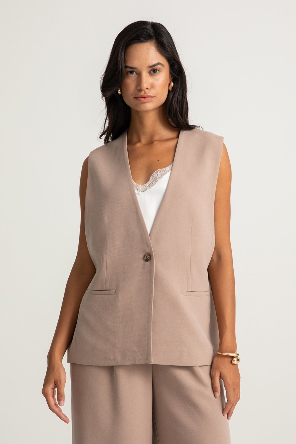 Boneqa Barcelona-Cep Detaylı Vizon Yelek-Yelek-1-Milagron.com